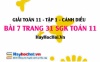 Giải bài 7 trang 31 Toán 11 tập 1 SGK Cánh Diều